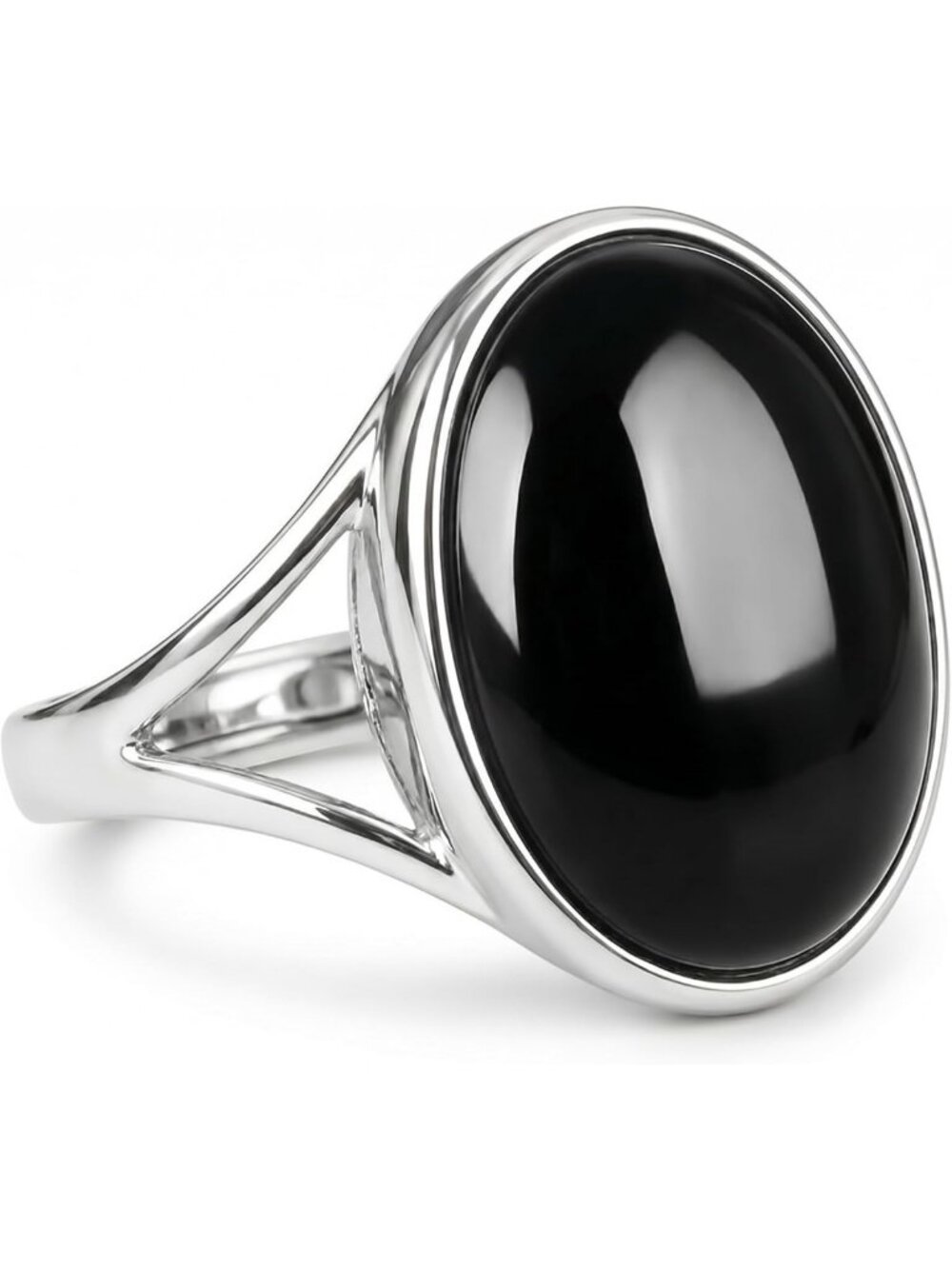 Adjustable Black Onyx Statement Ring in 925 Sterling Silver - Elegant Artisan